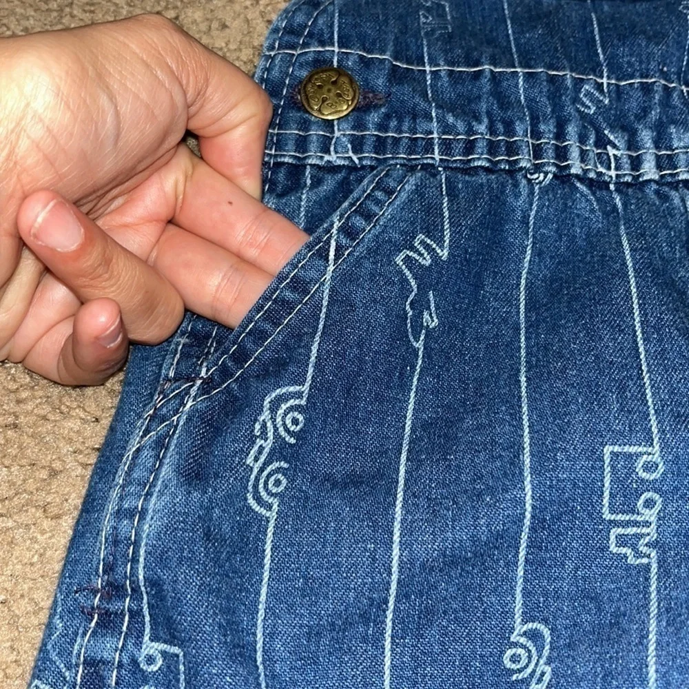 Vintage Oshkosh B'Gosh‎ Vestbak Denim Overalls Car Plane Truck Blue 12M